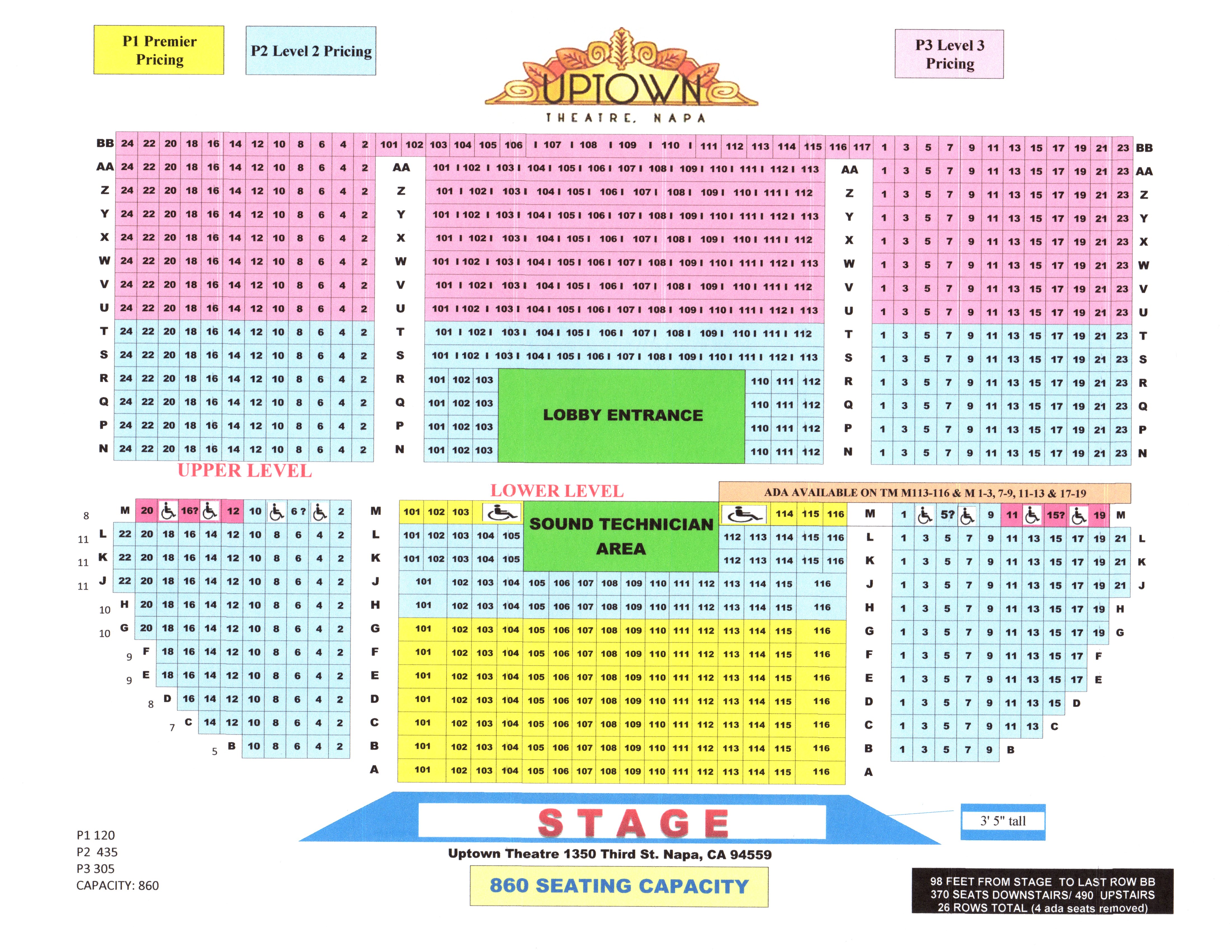 Seating Chart | Uptown Theatre Napa